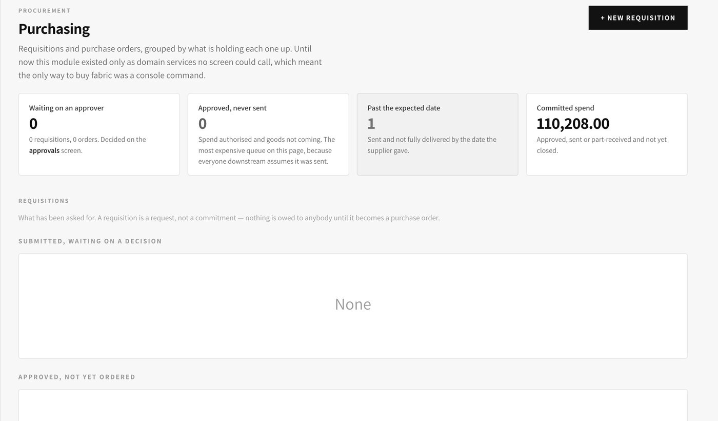 Procurement & Spend interface
